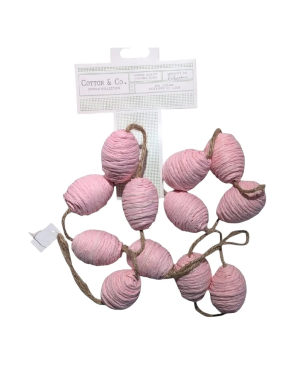 Cotton & Co Pink Easter Egg 6 Foot Garland